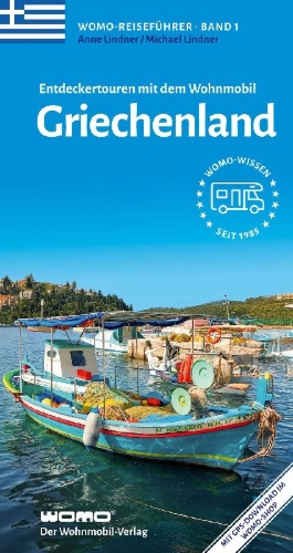 Buchcover und Innenansicht für das Buch: Entdeckertouren mit dem Wohnmobil Griechenland