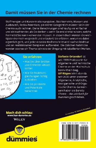 Buchcover und Innenansicht für das Buch: Chemisches Rechnen und Stöchiometrie für Dummies