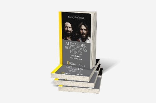 Buchcover und Innenansicht für das Buch: Thomas et Alexander Huber. À corde tendue
