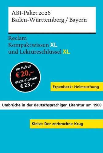 Buchcover und Innenansicht für das Buch: ABI-Paket 2026 Baden-Württemberg/Bayern - Reclam Kompaktwissen XL und Lektüreschlüssel XL