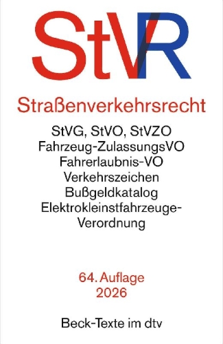 Buchcover und Innenansicht für das Buch: Straßenverkehrsrecht. StVR