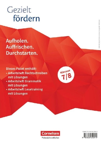 Buchcover und Innenansicht für das Buch: Gezielt fördern 7./8. Schuljahr. Lern- und Übungshefte Deutsch - Thematische Arbeitshefte (Im Paket)