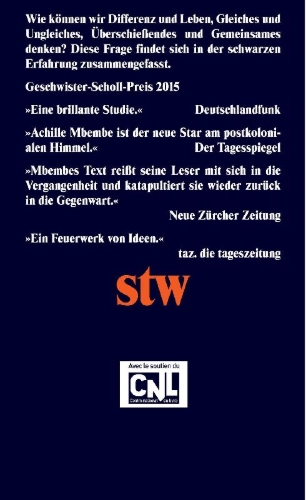 Buchcover und Innenansicht für das Buch: Critique de la raison nègre