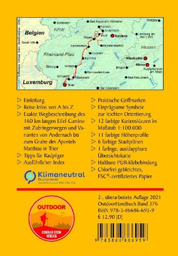 Buchcover und Innenansicht für das Buch: Eifel-Camino