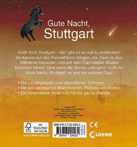 Buchcover und Innenansicht für das Buch: Gute Nacht, Stuttgart
