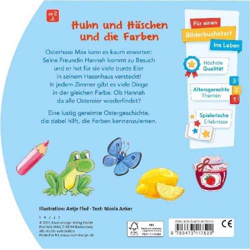 Buchcover und Innenansicht für das Buch: Frohe Ostern, kleines Huhn!