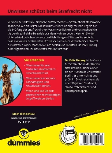 Buchcover und Innenansicht für das Buch: Strafrecht Allgemeiner Teil für Dummies