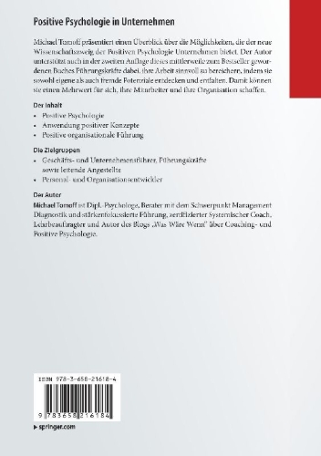 Buchcover und Innenansicht für das Buch: Positive Psychologie in Unternehmen