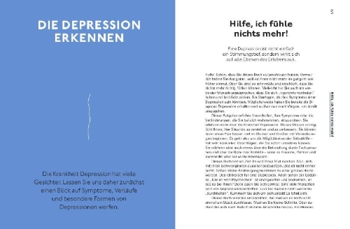 Buchcover und Innenansicht für das Buch: Hilfe bei Depressionen