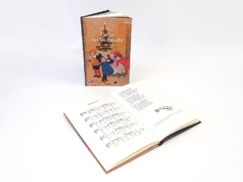 Buchcover und Innenansicht für das Buch: Lieder zur Weihnacht. Die schönsten Texte und Melodien