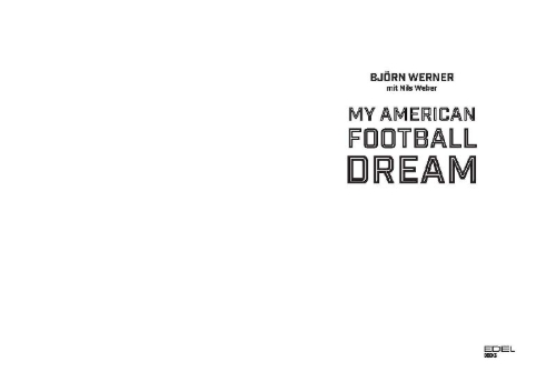 Buchcover und Innenansicht für das Buch: My American Football Dream