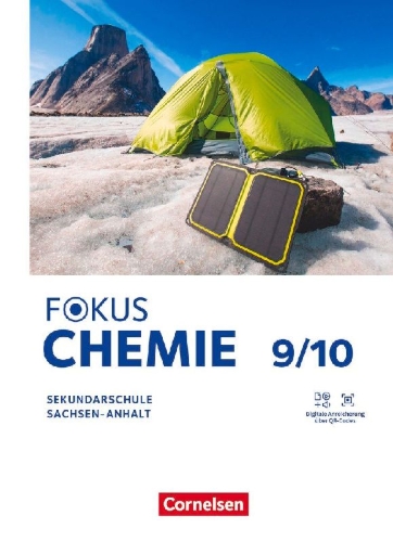 Buchcover und Innenansicht für das Buch: Fokus Chemie 9./10. Schuljahr. Mittlere Schulformen Sachsen-Anhalt - Schulbuch mit Videos, Animationen und Simulationen