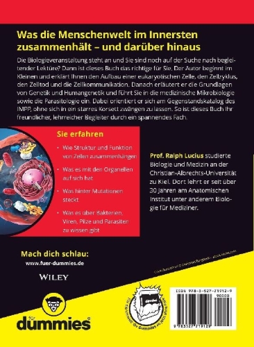 Buchcover und Innenansicht für das Buch: Biologie für Mediziner für Dummies