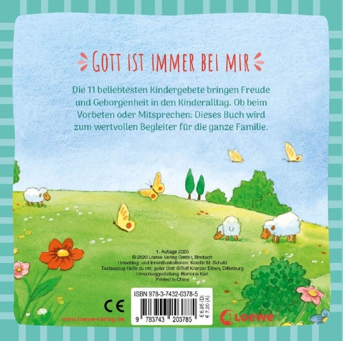 Buchcover und Innenansicht für das Buch: Meine liebsten Kindergebete für jeden Tag