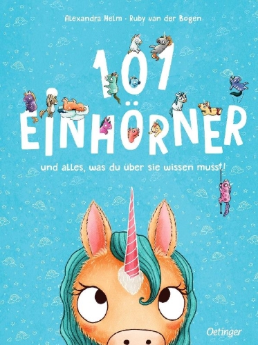 Buchcover und Innenansicht für das Buch: 101 Einhörner und alles, was du über sie wissen musst!