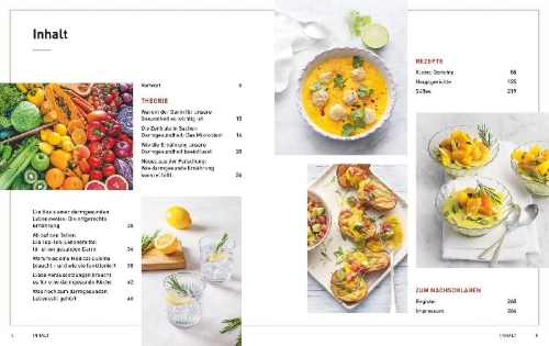 Buchcover und Innenansicht für das Buch: Medical Cuisine - Gesunder Darm