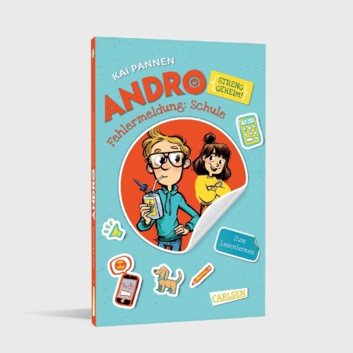 Buchcover und Innenansicht für das Buch: Andro, streng geheim! - Fehlermeldung: Schule