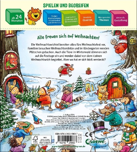 Buchcover und Innenansicht für das Buch: Meine allererste WeihnachtsWimmelWelt