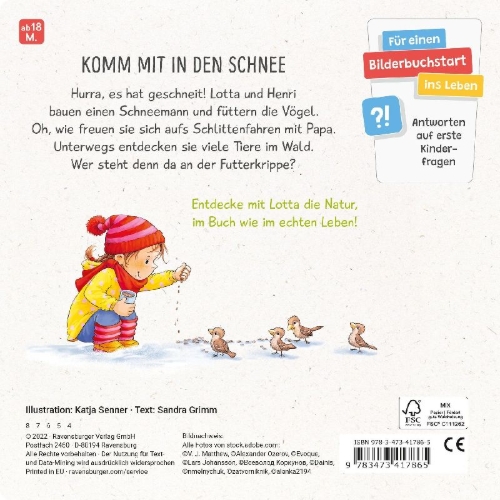 Buchcover und Innenansicht für das Buch: Lotta entdeckt die Welt: Im Winter