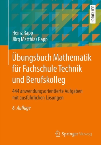 Buchcover und Innenansicht für das Buch: Übungsbuch Mathematik für Fachschule Technik und Berufskolleg