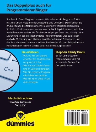 Buchcover und Innenansicht für das Buch: C++ programmieren lernen für Dummies