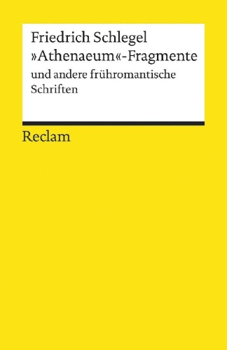 Buchcover und Innenansicht für das Buch: »Athenaeum«-Fragmente und andere frühromantische Schriften