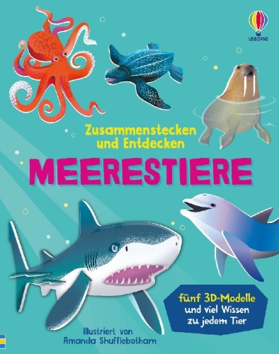 Buchcover und Innenansicht für das Buch: Zusammenstecken und Entdecken: Meerestiere