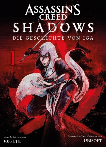 Buchcover und Innenansicht für das Buch: Assassin's Creed Shadows: Die Geschichte von Iga (Manga) 01