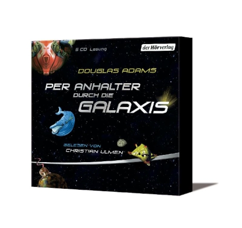 Buchcover und Innenansicht für das Buch: Per Anhalter durch die Galaxis