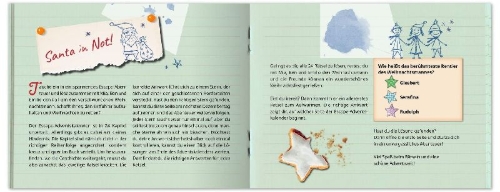 Buchcover und Innenansicht für das Buch: Der mysteriöse Weihnachtsdieb - Ein Escape-Adventskalender für Kids