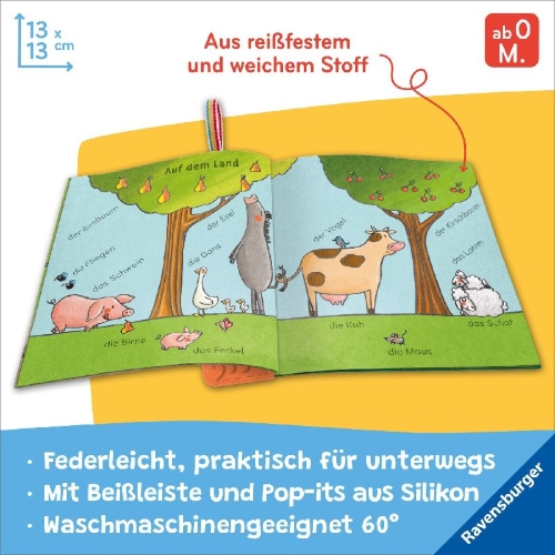 Buchcover und Innenansicht für das Buch: Mein Knuddel-Knautsch-Buch: flip&pop. Meine Tiere
