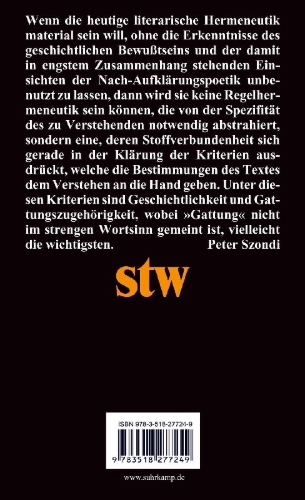 Buchcover und Innenansicht für das Buch: Einführung in die literarische Hermeneutik