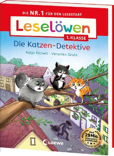 Buchcover und Innenansicht für das Buch: Leselöwen 1. Klasse - Die Katzen-Detektive