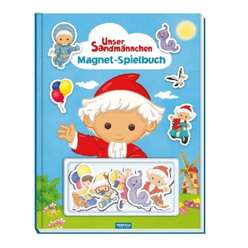 Buchcover und Innenansicht für das Buch: Trötsch Unser Sandmännchen Magnet-Spielbuch Pappenbuch mit Magneten