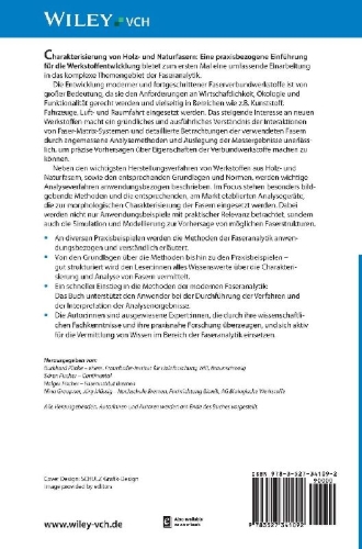 Buchcover und Innenansicht für das Buch: Charakterisierung von Holz- und Naturfasern