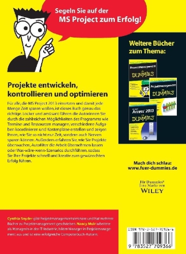Buchcover und Innenansicht für das Buch: Microsoft Project 2013 für Dummies