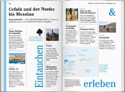 Buchcover und Innenansicht für das Buch: DUMONT Reise-Taschenbuch Reiseführer Sizilien