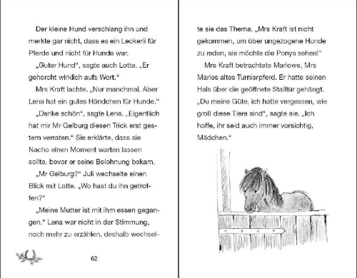 Buchcover und Innenansicht für das Buch: Ponyhof Apfelblüte - Samson und das große Turnier
