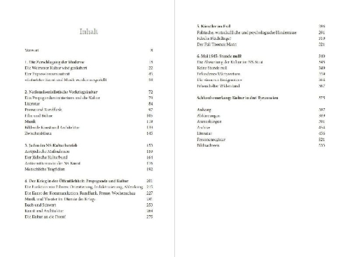 Buchcover und Innenansicht für das Buch: Culture in Nazi Germany