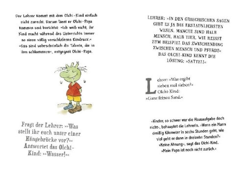 Buchcover und Innenansicht für das Buch: Die Olchis. 101 Schülerwitze für Stinkerlinge