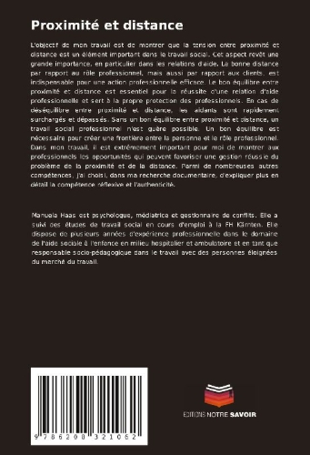 Buchcover und Innenansicht für das Buch: Proximité et distance