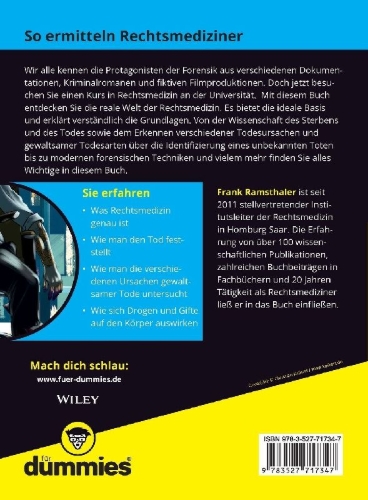 Buchcover und Innenansicht für das Buch: Rechtsmedizin für Dummies