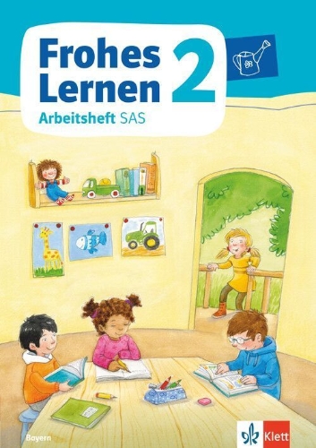 Buchcover und Innenansicht für das Buch: Frohes Lernen Sprachbuch 2. Arbeitsheft in Schulausgangsschrift Klasse 2.  Ausgabe Bayern ab 2021