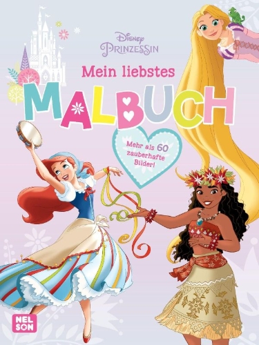 Buchcover und Innenansicht für das Buch: Disney Prinzessin: Mein liebstes Malbuch