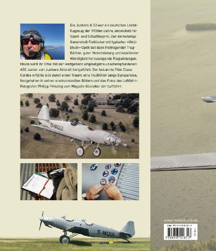 Buchcover und Innenansicht für das Buch: Mit der Junkers A50 quer durch Europa
