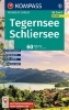 Buchcover und Innenansicht für das Buch: KOMPASS Wanderführer Tegernsee, Schliersee, 60 Touren mit Extra-Tourenkarte