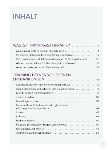 Buchcover und Innenansicht für das Buch: Trainingstherapie