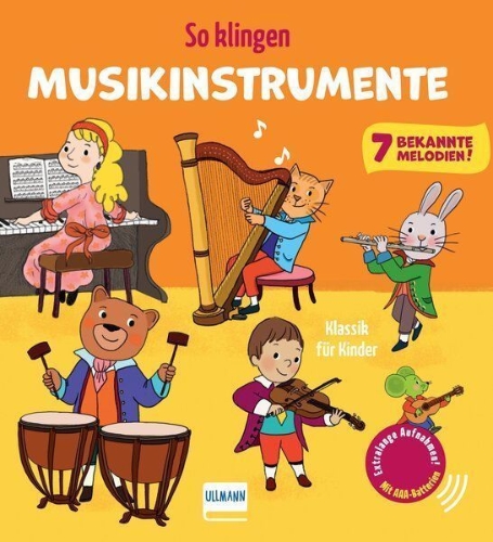 Buchcover und Innenansicht für das Buch: So klingen Musikinstrumente - Klassik für Kinder