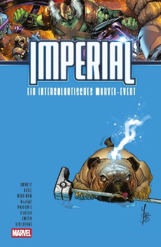 Buchcover und Innenansicht für das Buch: Imperial War: Planet She-Hulk (2025) #1; Imperial War: Exiles (2025) #1; Imperial War: Nova - Centurion (2025) #1; Imperial War: Imperial Guardians (2025) #1; Imperial (2025) #4