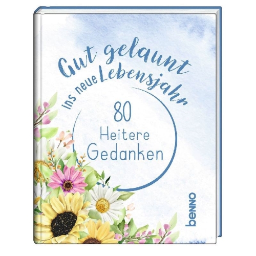 Buchcover und Innenansicht für das Buch: Gut gelaunt ins neue Lebensjahr
